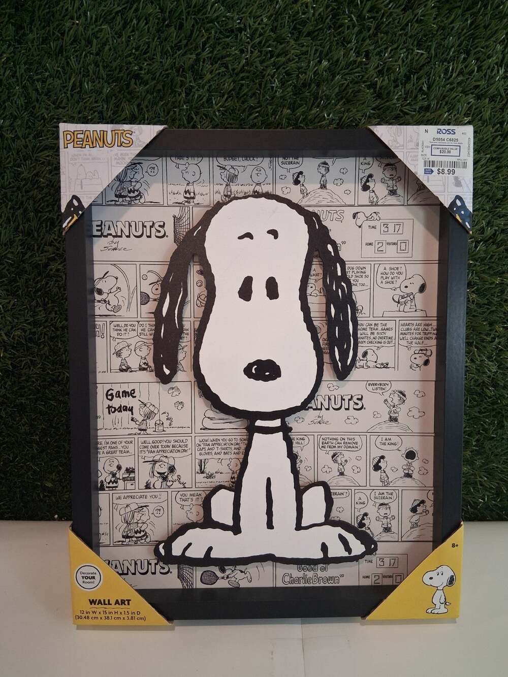 Peanuts Snoopy 3D Shadow Box Framed Wall Art Comic Strip Comic Book Backing...
